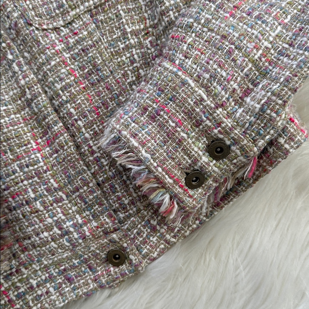 Calvin Klein Jeans Tweed Multicolor Zip-Up Jacket Size M - Picture 6 of 13